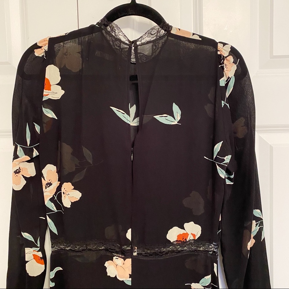 Reformation Black Floral Print Mini Dress - Picture 7 of 10